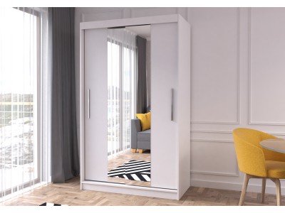 Гардероб с плъзгащи врати NEOMI 01 (корпус бял/лице бял)